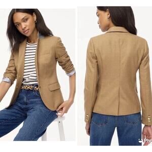 J. Crew Factory Original Schoolboy Blazer Wool Camel Preppy Academia Women 2